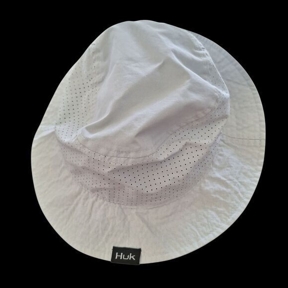 HUK High Performance Bucket Boonie Fishing Hat OSFM Oyster Light Neutral Nylon - Picture 3 of 14